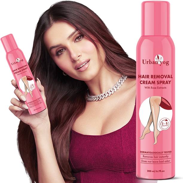 URBANYOG Hair Removal Cream Spray for Women | Rose | Painless Body Hair Removal Spray
