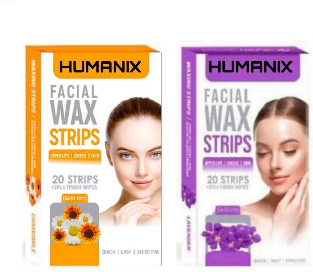 Humanix Painless & Easy To Use Wax Facial Strip Set Of 2 Strips Price in India