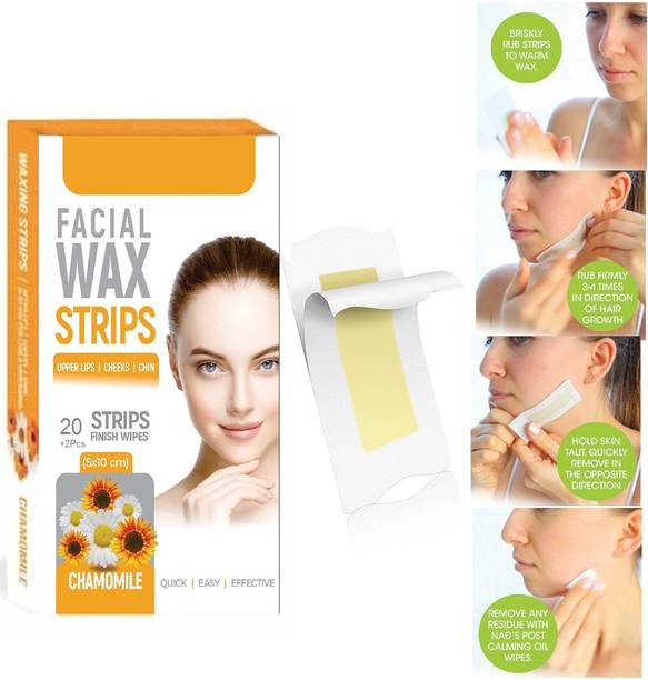YAWI best 10 Pcs Wax Strips for Facial Hair Removal for Women Face Waxing Strip Strips