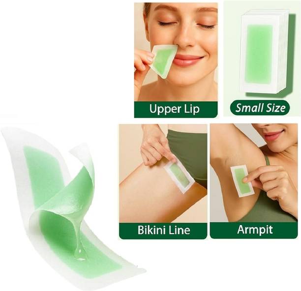 nuvya Instant Wax Strips with Avocado – 20 Easy Strips + 2 Care Wipes Strips