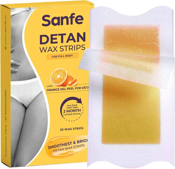 Sanfe Detan Wax Strips | Effortlessly Removes Tan and Body Hair | Enjoy Smooth Skin Strips
