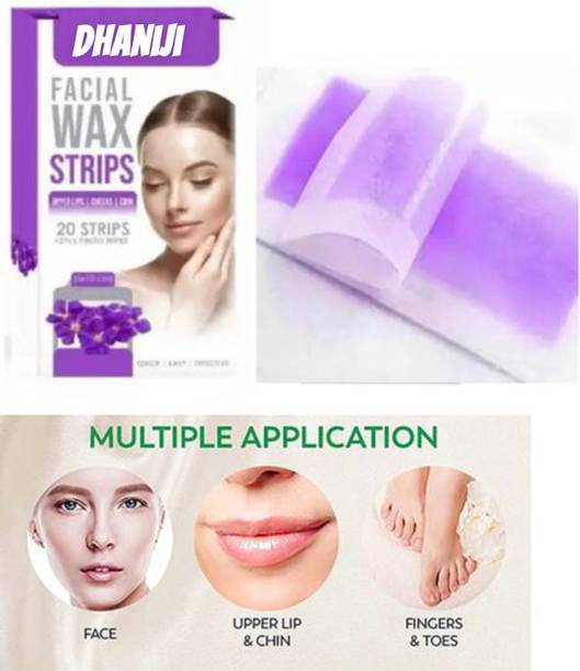 Dhaniji Facial Wax Strips | Face,Upper Lip,Under Arms & Chin Facial Wax |Lavender 55 Strips
