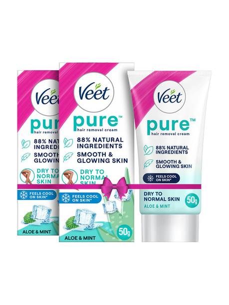 Veet Pure Hair Removal - Dry Skin Cream 50g,Set Of 2 Cream