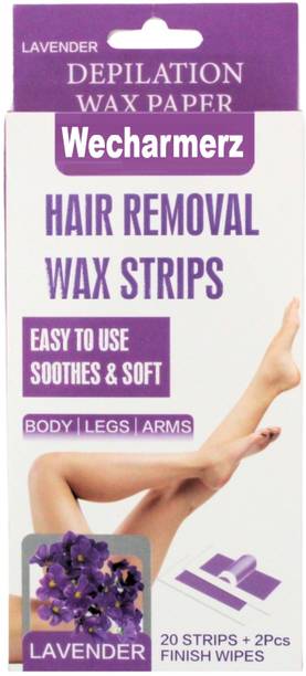 WECHARMERZ Lavender Hair Remover Wax Strips Easy To Use Soothes & Soft Strips