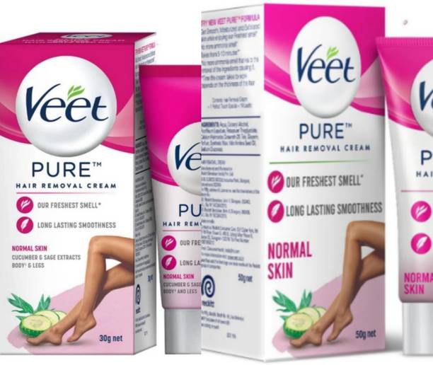 Veet Hair Removal Cream for Normal skin , pack of 2 ( 50gm , 30 gm ) Cream