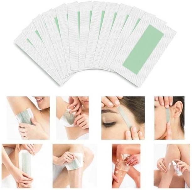 HUZURLU Waxing Strips for Hair Removal Easy & Safe Wax Strips Paper Strips 20 + 2 Wipes Strips