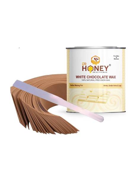 DR.HONEY white chocolate wax (wax + 30 strips+ spatula) 598 gram Wax