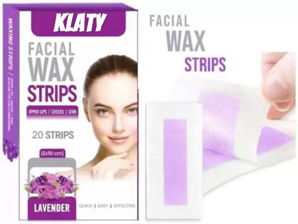 klaty Facial Wax Strips | Face,Upper Lip,Under Arms & Chin Facial Wax |Lavender 02 Strips