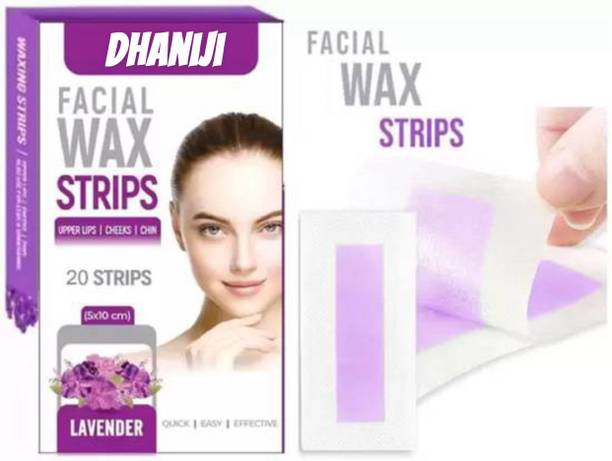 Dhaniji Facial Wax Strips | Face,Upper Lip,Under Arms & Chin Facial Wax |Lavender 51 Strips