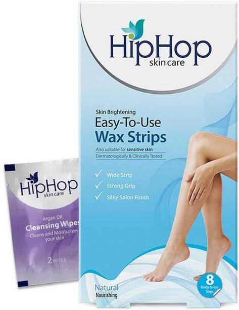 HipHop Skincare Body Wax Strips With Argan Oil - Natural 8 Strips Strips