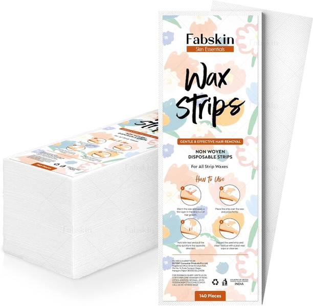 Fabskin Wax Strips for Women for Waxing | Large Non Woven Hair Removal Plain White Strips