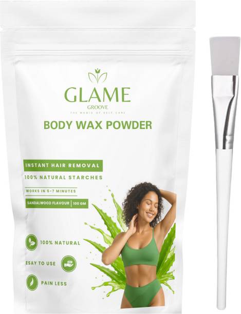 GLAME GROOVE Hair Removal Powder for Women Bikini Area - Aloe Vera Wax Powder
