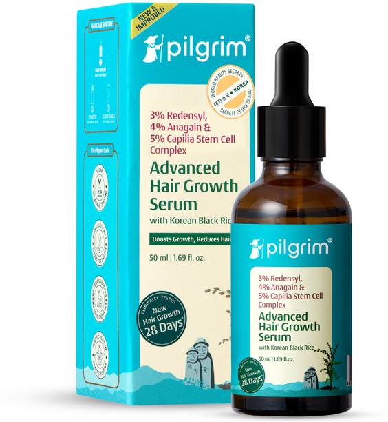 Pilgrim New Improved Advanced Hair Growth Serum with 3% Redensyl 4% Anagain 5% Capilia