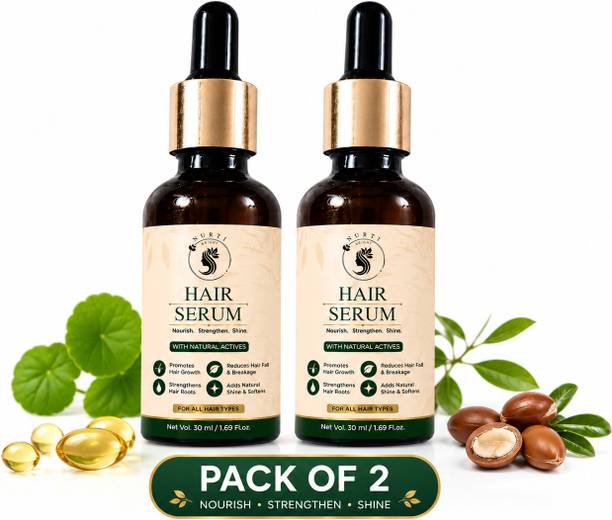 nurti Hair Groeth Serum|Argan Oil Jojoba Oil Aloe Vera & Vitamin E Pack 2
