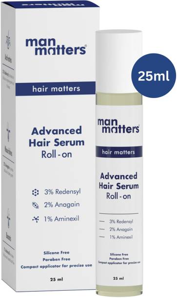 Man Matters Advanced Hair & Beard Serum Roll-On with 3% Redensyl,2% Anagain,1% Aminexil