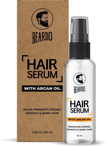 BEARDO Hair Serum, 50ml | Daily use hair serum for men with Argan Oil | Provides instant shine | Controls Frizz | Makes hair silky smooth| For All Hair Types | Paraben Free | Sulphate Free