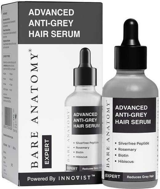 BARE ANATOMY Advanced Anti-Grey Hair Serum - Reduces Beard & Hair Greying | For Men & Women