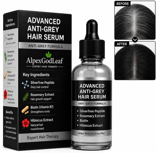 AlpexGodLeaf Advance Grey Hair Solution Serum for Men&Women Reduce White Hair Premature Grey