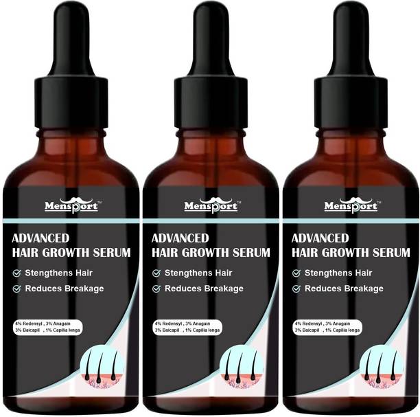 Mensport Advanced Hair Growth Serum - Reduce Hairfall & Boost Hair Growth (30ml) Pack 3