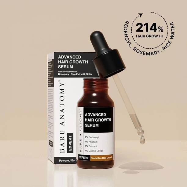 BARE ANATOMY Advanced Hair Growth Serum - Redensyl, Rosemary, Anagain, Biotin | Women & Men