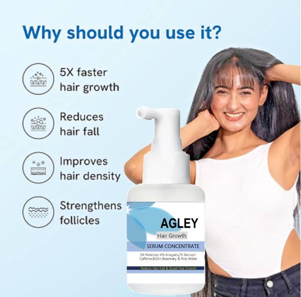 AGLEY Hair Growth Serum For Hair Fall Control | Redensyl 3% + Anagain 4%