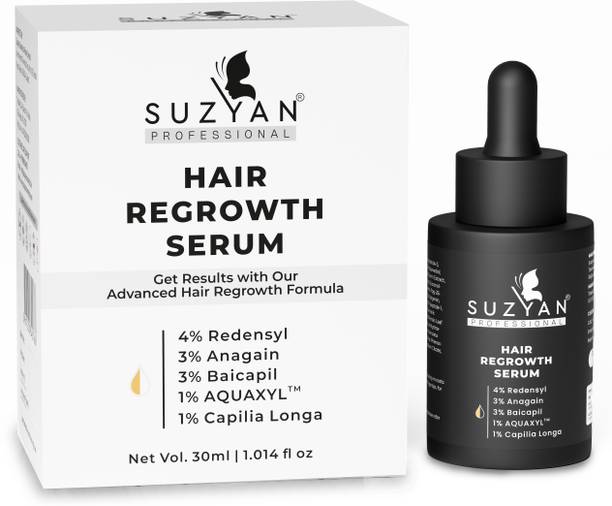 suzyan Hair Growth Serum 4% Redensyl, 3% Anagain, 3% Baicapil, 1% Aquaxyl & Capilia