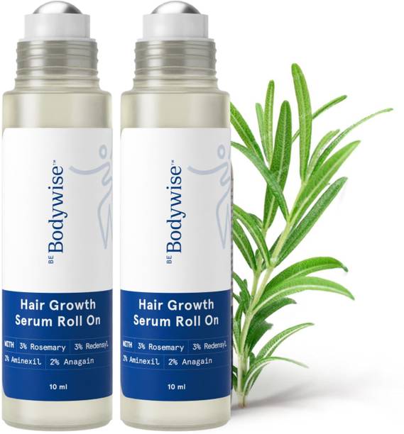 Be Bodywise 3% Redensyl & Rosemary Hair Growth Serum Roll On | Prevent Hair Fall (Pack of 2)