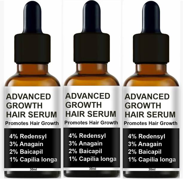 GABANA Advanced Serum- Redensyl, Anagain, Rosemary, Biotin for Hair Growth 30ml Pack 3