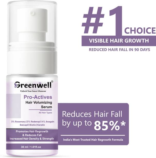 greenwell Pro-Actives Hair Regrowth Serum with 3% Rosemary, 3% Redensyl, 4% Anagain,Biotin