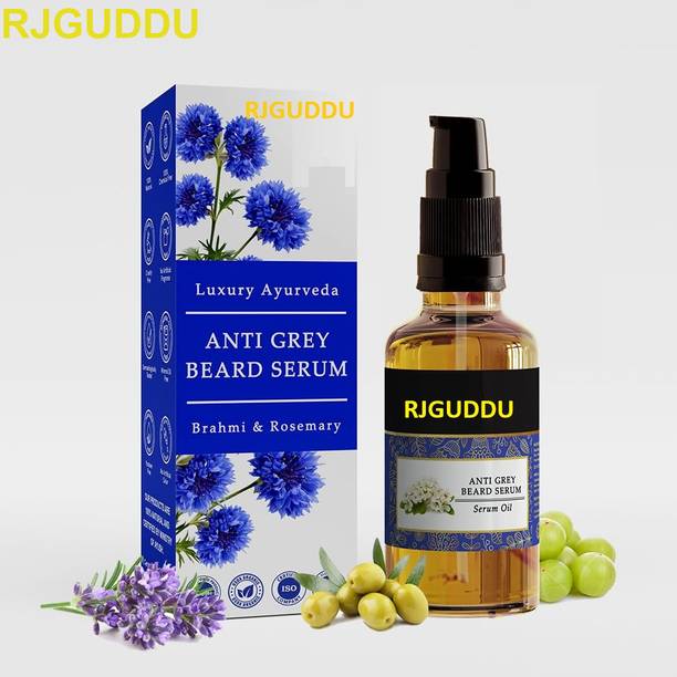 RJ GUDDU Natural Beard Anti-Grey Serum | Youthful Look Formula