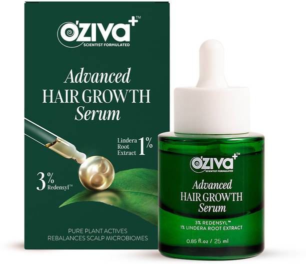 OZiva Advanced Hair Growth Serum 3% Redensyl, 1% Lindera Root | Scalp & Regrowth
