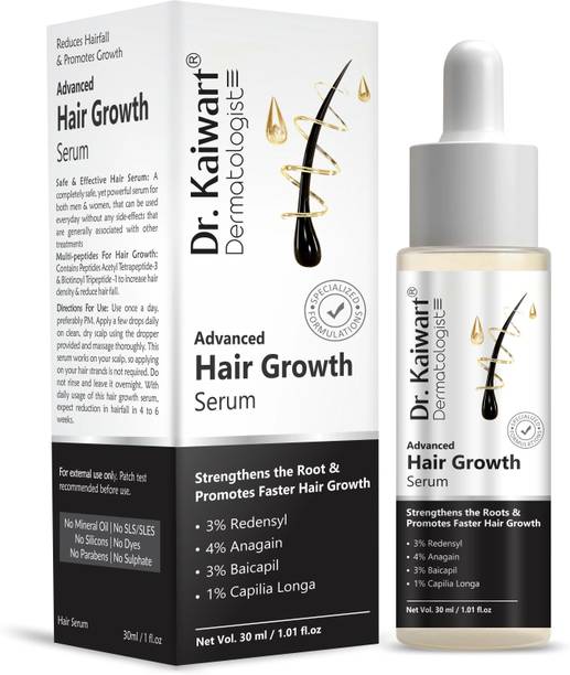 Dr. Kaiwart Advanced Hair Growth Serum For Hair Fall Control | Redensyl 3% + Anagain 4%