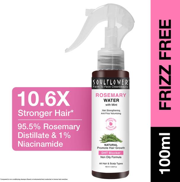 Soulflower Rosemary Water Spray for Hair Growth| Mist for Hair Fall Control