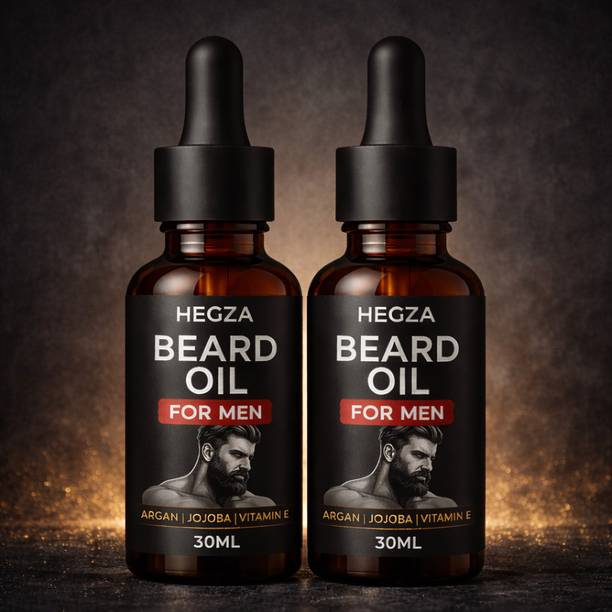 Hegza Beard Oil for Men with Argan, Jojoba & Vitamin E | Supports Beard Growth Hair Oil