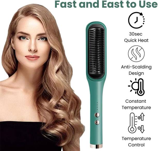TUNEBUDDY Professional Straightening Comb Brush Ceramic Coated Teeth Smooth U91 Smooth Style H909B Electric Hair Straightener Comb Ceramic Heating Plate K97 Hair Straightener Brush