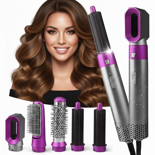 Dizosonic 5-in-1 Multifunctional Hot Air Styler Hair Dryer Comb for Straight Curl Drying and Scalp Massaging with Ceramic Coating and Negative Ion Technology Hair Straightener