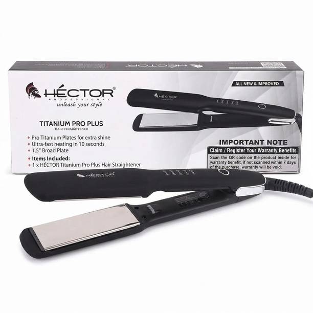 Hector Professional Titanium Hair Straightener with 4 Temp Modes (160-240°C, 10s Fast Heat) HT-216 PRO+ Hair Straightener