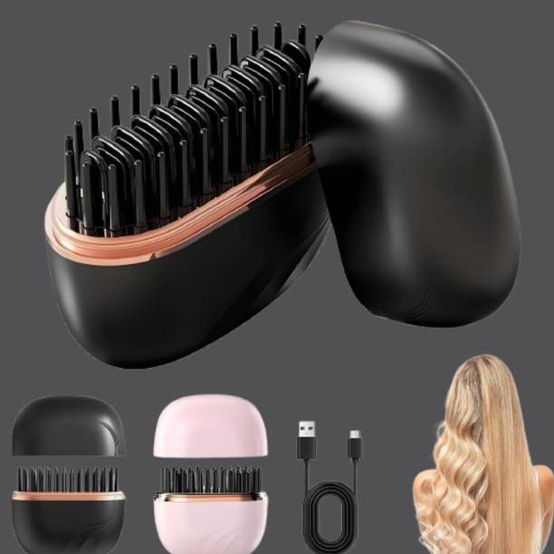 EKISHA Smart Heat Portable Hair Straightener Comb for Frizz Control Mini Luxe Straightening Tool Hair Straightener