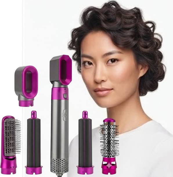 VKG Venus 5 in 1 Hair Styling Tool Hot Air Brush with Hair Dryer, Curler, Straightener, Volumizer, Ionic Ceramic Technology, 1000W, 3 Heat Modes Hair Straightener