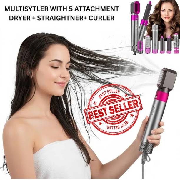 Techelite 5 in 1 Multifunctional Hot Air Styler Hair Dryer Comb for Women Multifunctional Tool for Curly Hair machine for Drying Combing Styling For Women Hair Styler