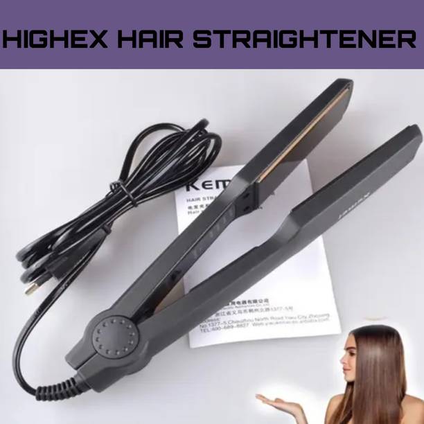 HIGHEX Hair Straightener 329 Hair Straightener (Black) HAIR STRAIGHTENER KM-329 Hair Straightener