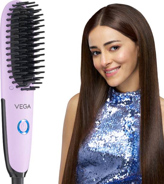 VEGA Mini Hair Straightener Brush for Women with Thermoprotect Technology Go Mini VHSB-05 Hair Straightener Brush