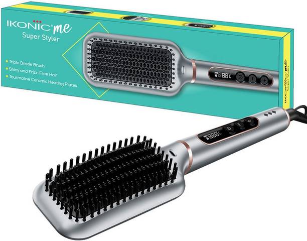 IKONIC ME Hair Straightening Brush with Thermo Protect Technology Super Styler Hair Straightener Brush