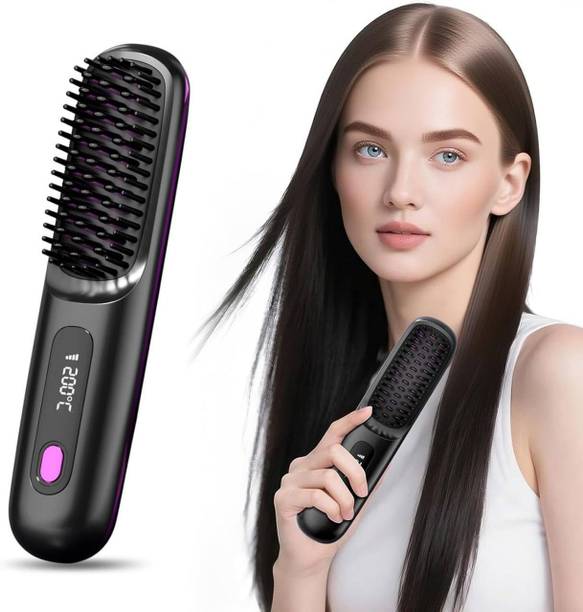 Grebe Hair Straightener Brush, 3-in-1 Heated Styling Comb with MCH Ceramic Heating Hair Straightener Brush, 2 in-1 Heated Styling Comb with MCH Ceramic Heating Hair Straightener