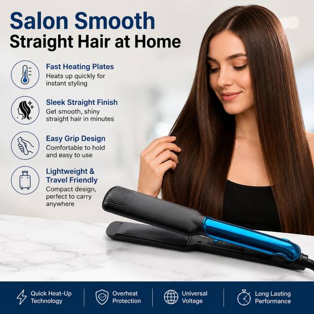 DIOXIT Hair Straightener with Ceramic Coated Wide Plates, Adjustable Heat 160°C-220°C,Quick Heat Up, Travel Friendly Hair Straightener