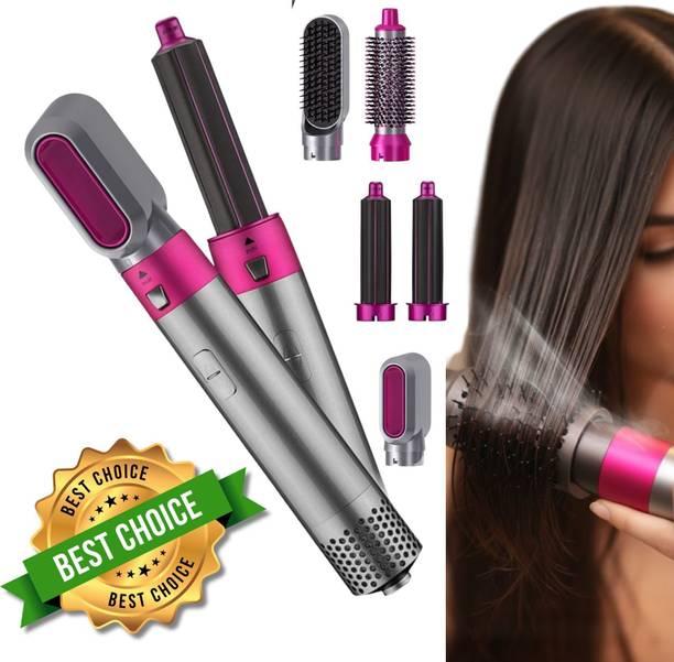 YAMA IMPEX 5-in-1 Hot Air Styler & Hair Dryer Curler & Straightener – Ionic Hair Volumizer for Beautiful, Frizz-Free, Hair Straightener