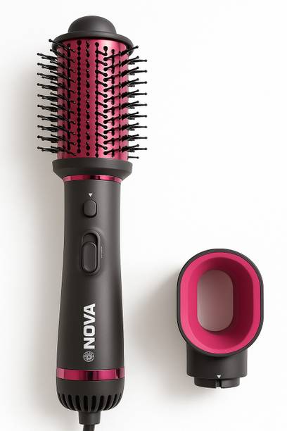 NOVA 3 in 1 Hot Air Brush for Women | One Step Dryer, Volumizer and NHP 8228 Hair Straightener Brush