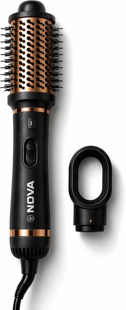 NOVA 3 in 1 Hot Air Brush for Women | One Step Dryer, Volumizer and NHP 8226 Hair Straightener Brush