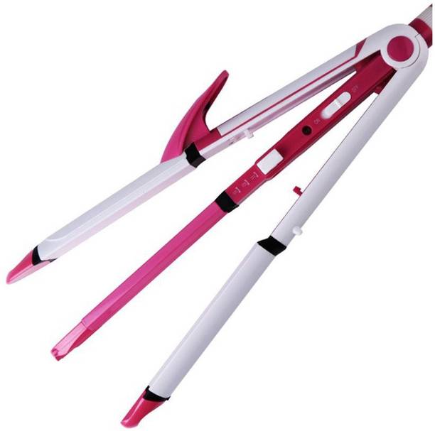 Kemei Ear Lobe & Accessories 1291 3in1 Hair Straightener Cum Curler And Crimper Iron Hair Straightener
