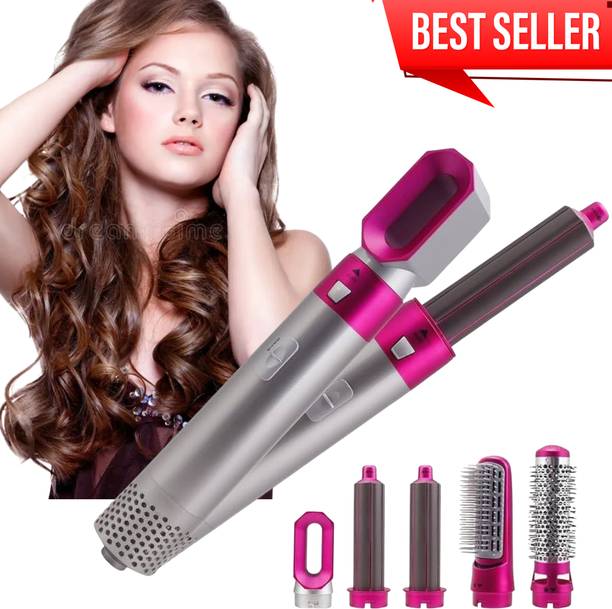Techelite New Curling Iron 5 in 1 Hot Air Brush, 3 Hair Dryer Brush Blow Dryer Brush one for Straightening, Curling and Drying, Detachable Design Styling Tools Hair Styler